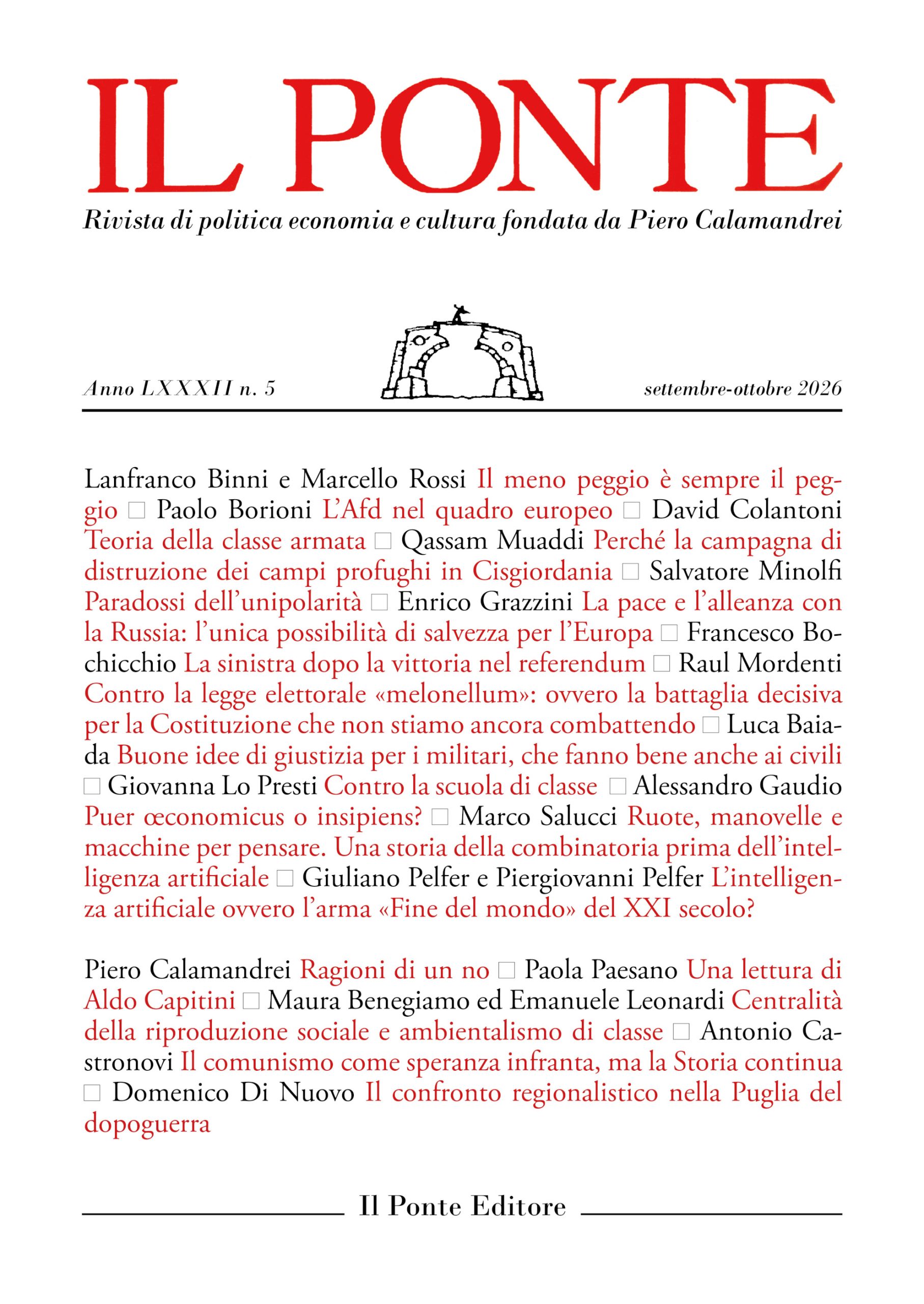 Il Ponte, numero 5 / 2026